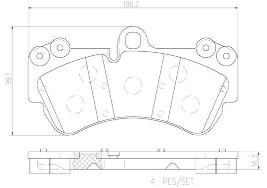 Porsche VW Disc Brake Pad Set - Front (Ceramic) 7L0698151S - Brembo P85069N